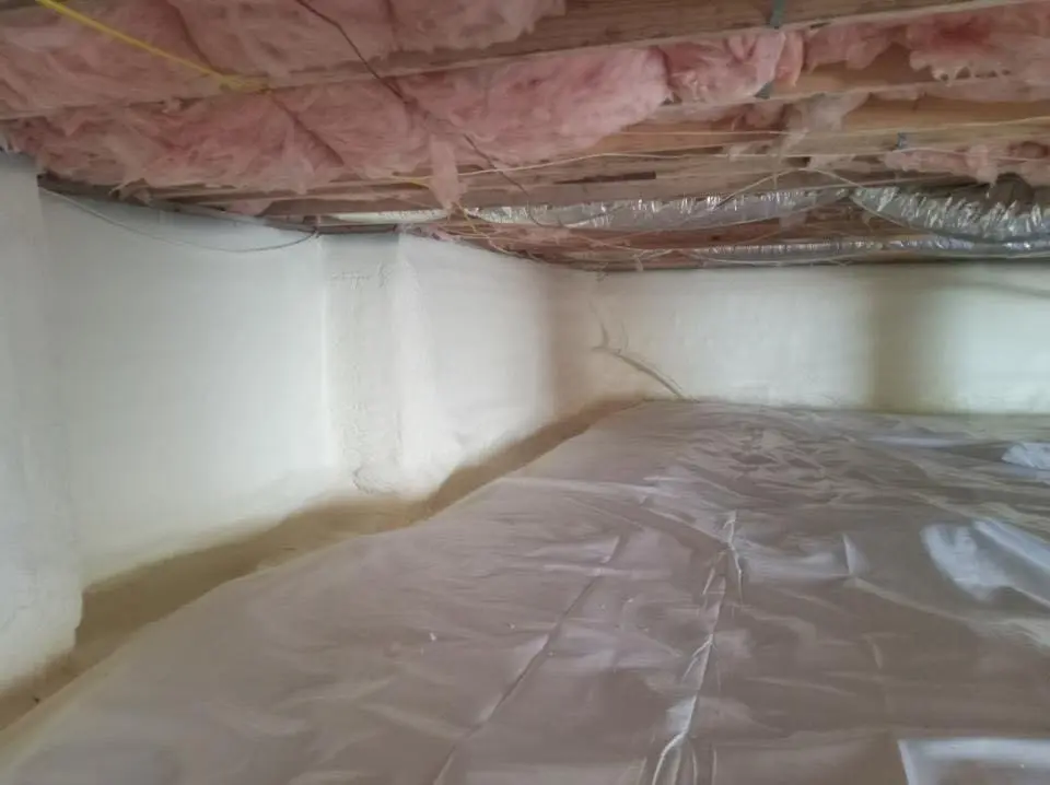 Crawl space encapsulation with closed-cell spray foam for Roof Waterproofing in McLendon-Chisholm
